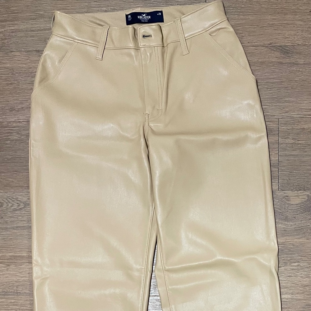 Hollister Faux-Leather Dad Pants